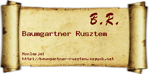 Baumgartner Rusztem névjegykártya
